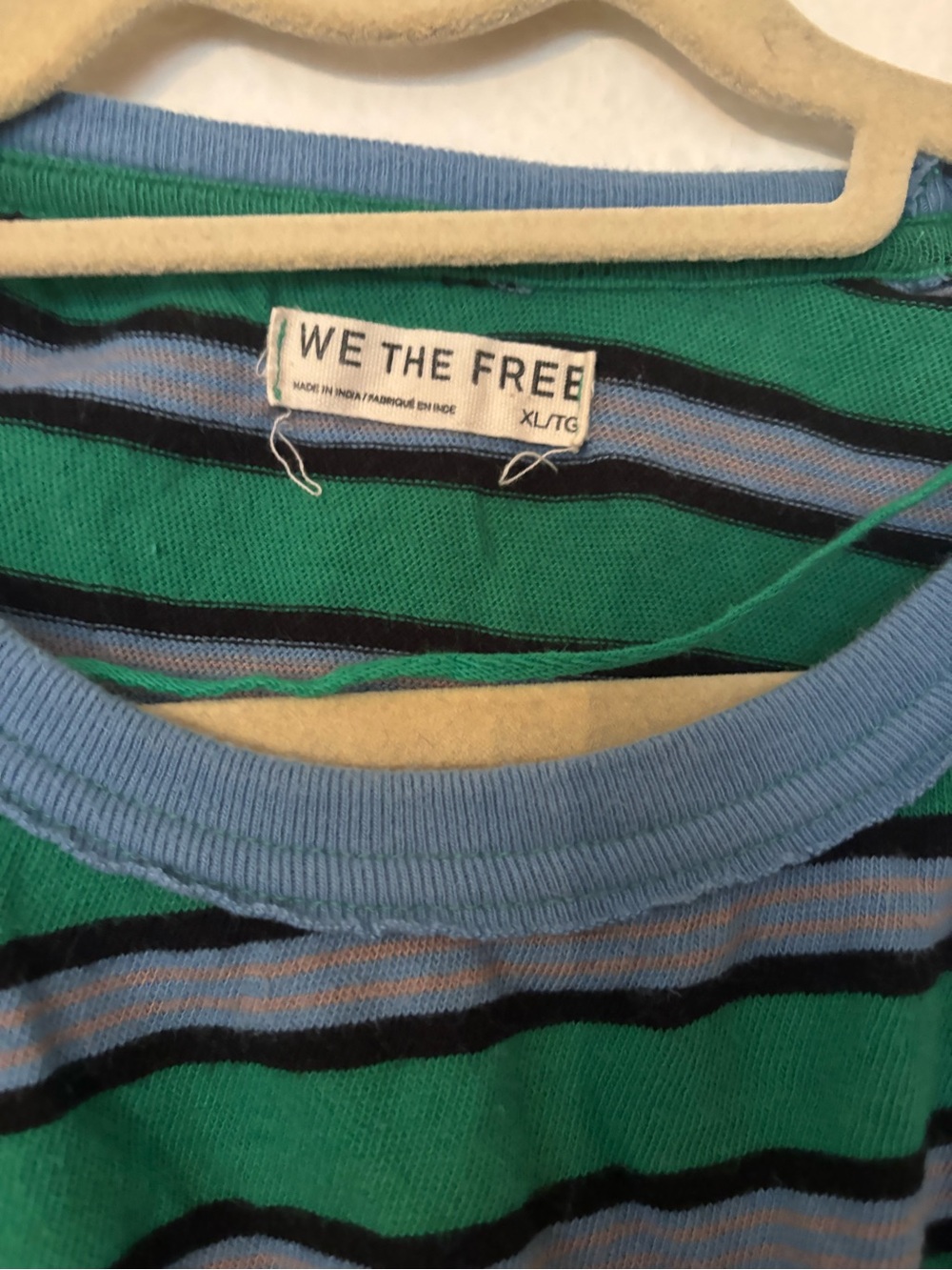 We The Free Green &  Blue Striped Tee - Picture 2 of 3